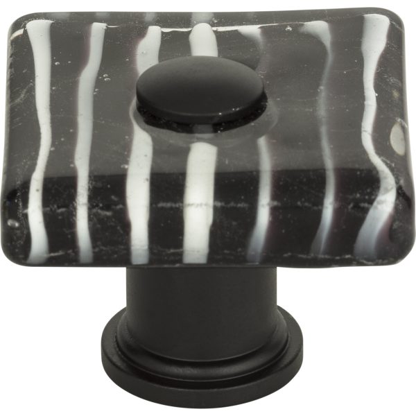 Zebra Glass Square Knob