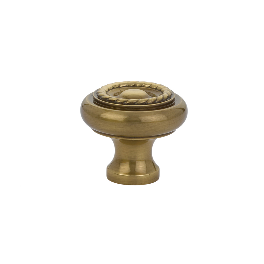 Traditional Cabinet Knob, Brass Rope