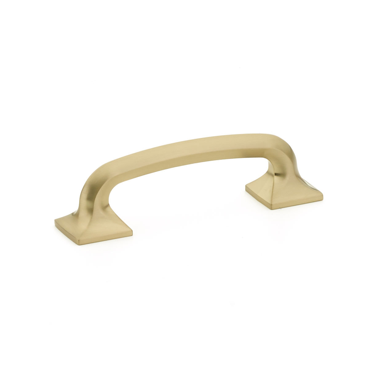 Northport Pull with Square Bases in Signature Satin Brass