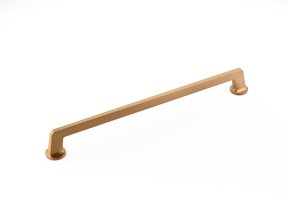 Northport Appliance Pull with Round Bases in Brushed Bronze