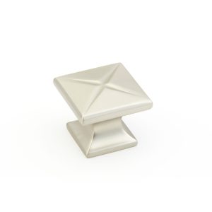 Northport Square Knob in Satin Nickel
