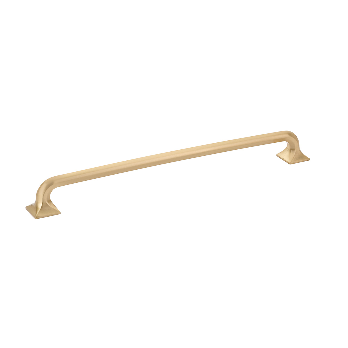 Northport Appliance Pull with Square Bases in Signature Satin Brass