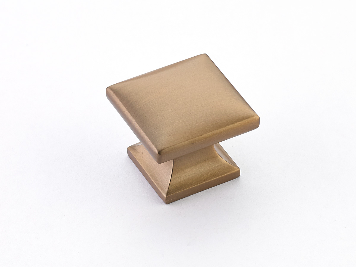 Northport Smooth Square Knob in Brushed Bronze
