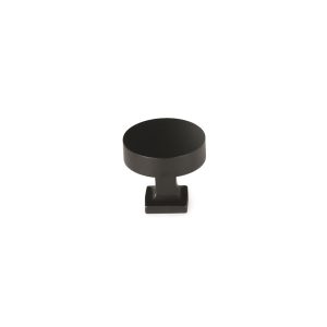 Haniburton Round Knob with Square Base in Matte Black