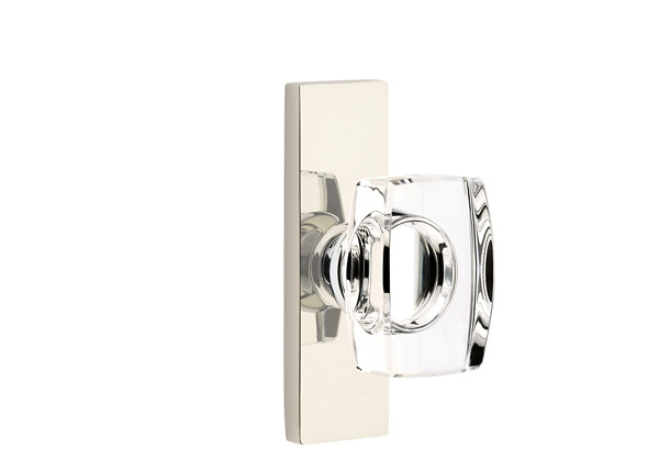 Stretto Windsor Glass Knob in Polished Nickel