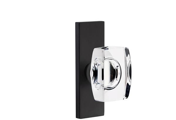 Stretto Windsor Glass Knob in Flat Black