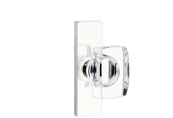 Stretto Windsor Glass Knob in Polished Chrome