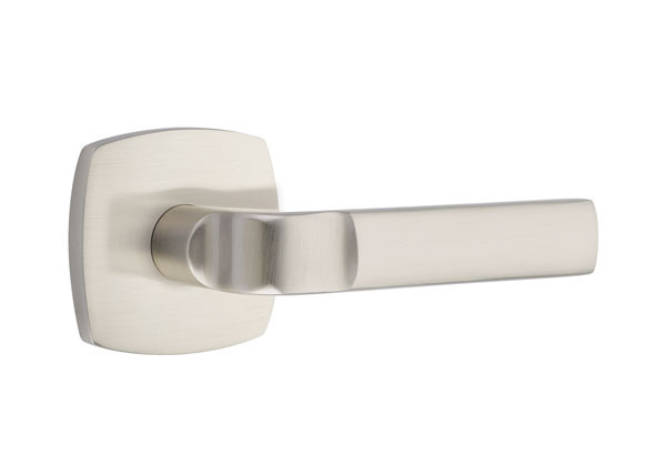 Modern Aston Lever in Satin Nickel