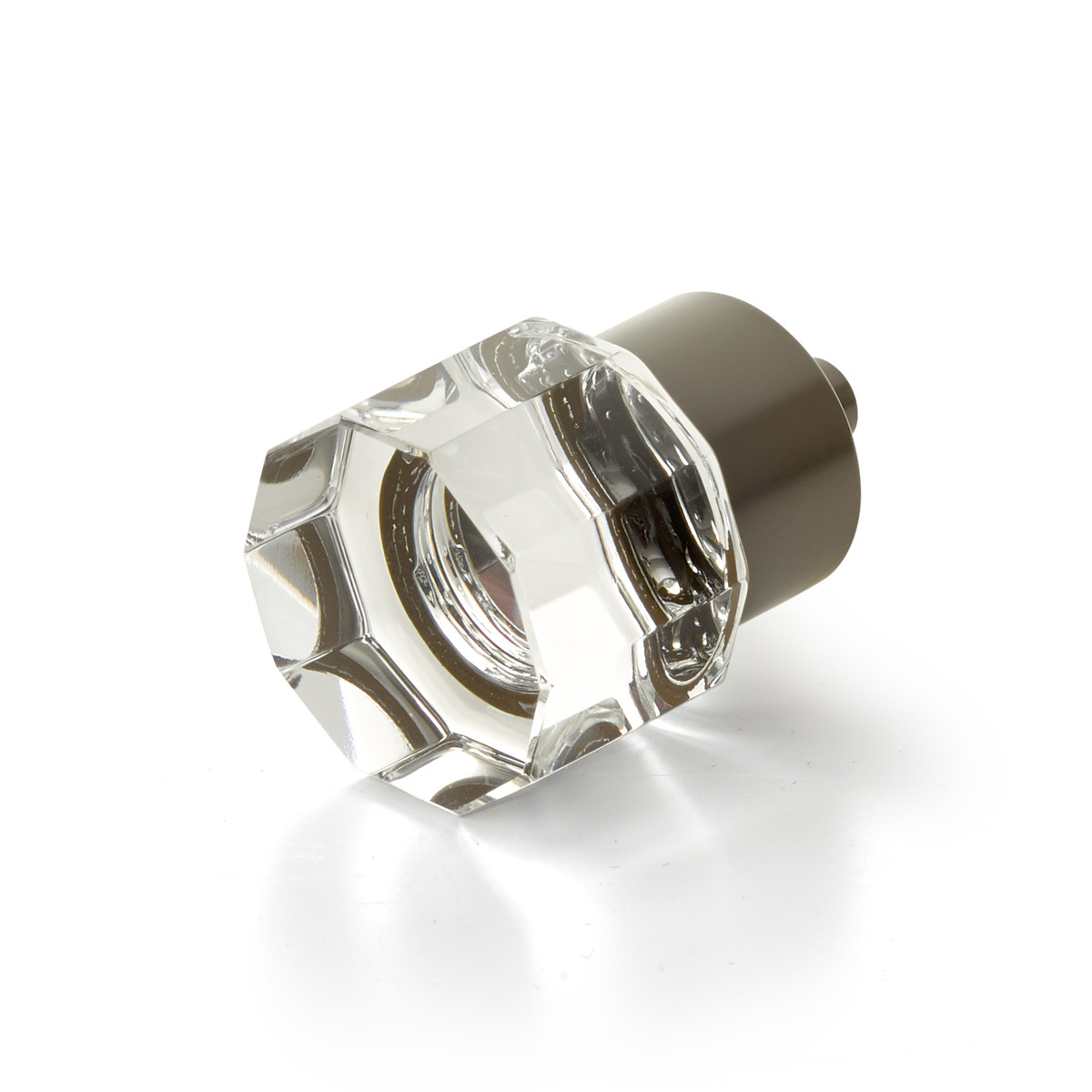 City Lights Small Round Multi-Sided Glass Knob in Oil Rubbed Bronze