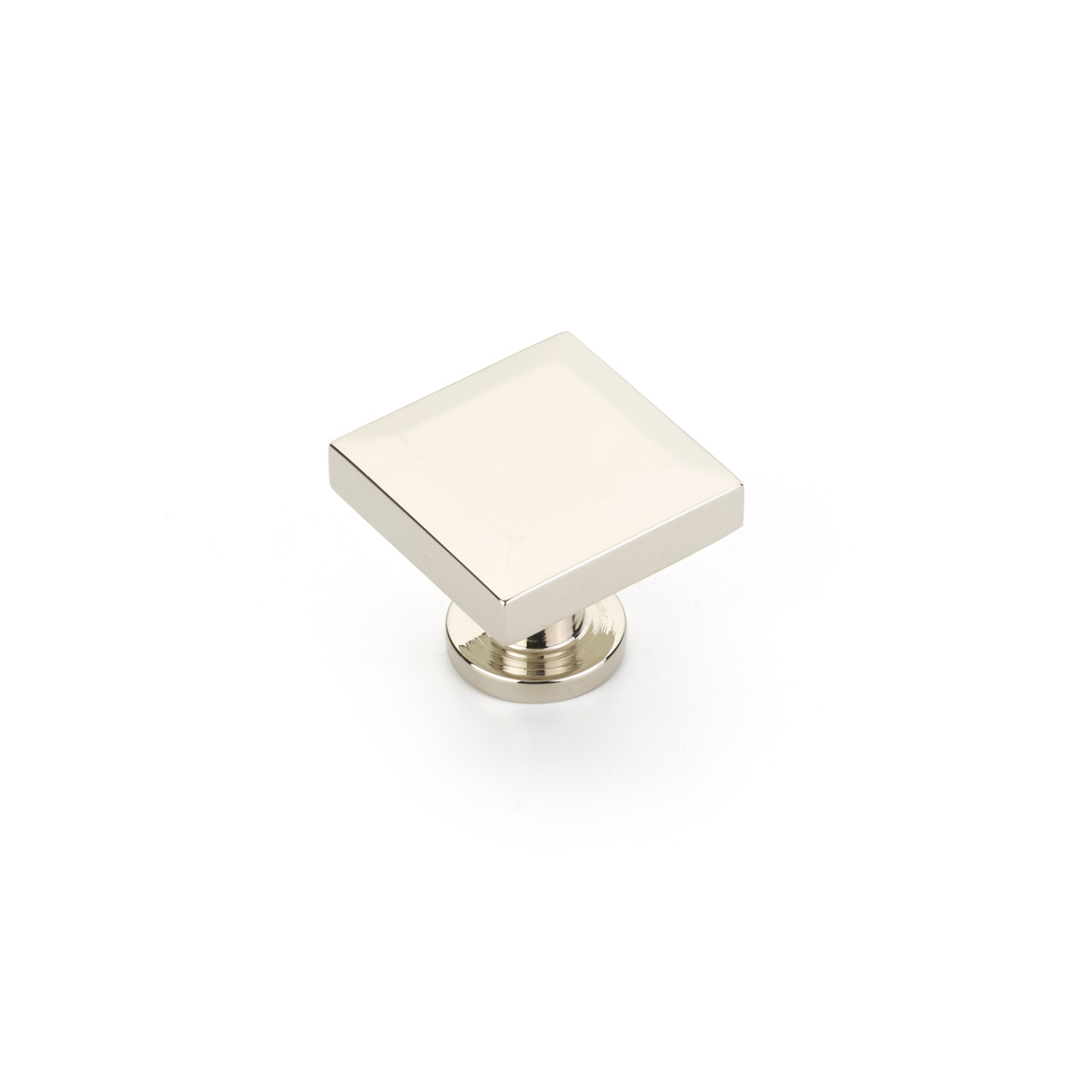 Heathrow Square Knob in Polished Nickel