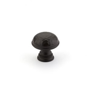 Atherton Knob, Hammered, Plain Edges in Oil Rubbed Bronze