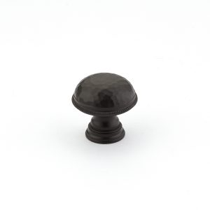 Atherton Knob, Hammered, Knurled Edges in Oil Rubbed Bronze