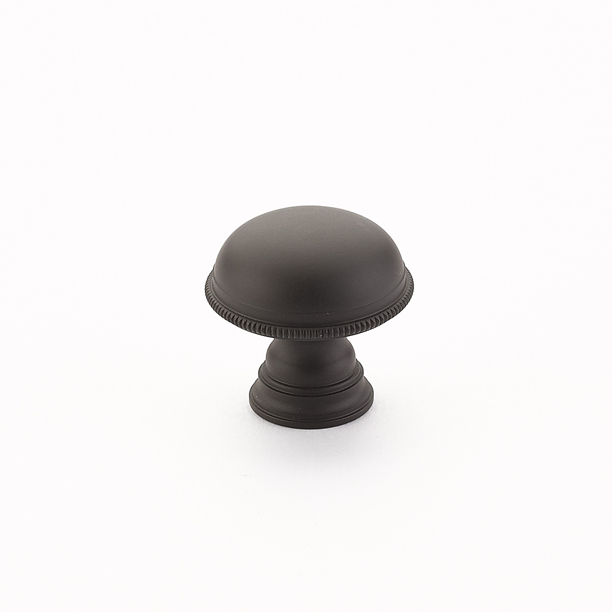 Atherton Knob, Plain, Knurled Edges in Oil Rubbed Bronze