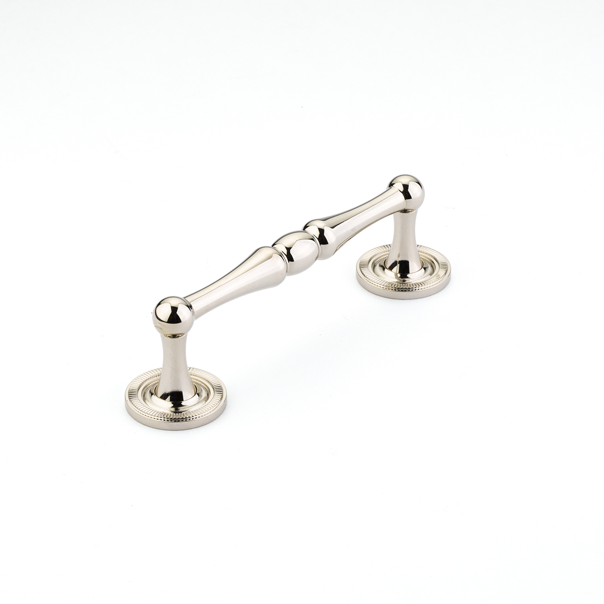 Atherton Pull with Knurled Footplate in Polished Nickel