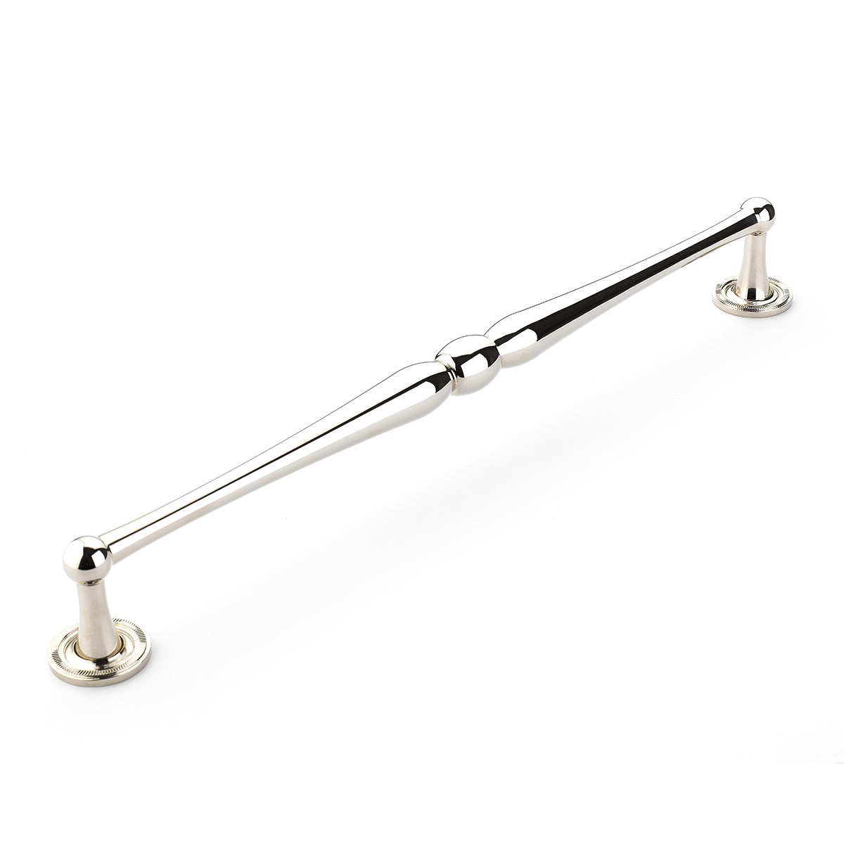 Atherton Appliance Pull with Knurled Footplate in Polished Nickel