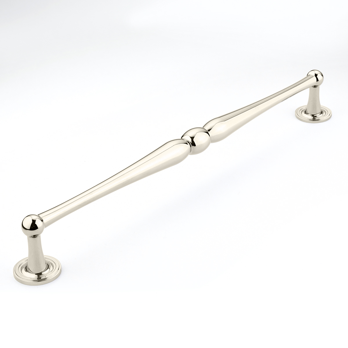 Atherton Appliance Pull with Plain Footplate in Polished Nickel