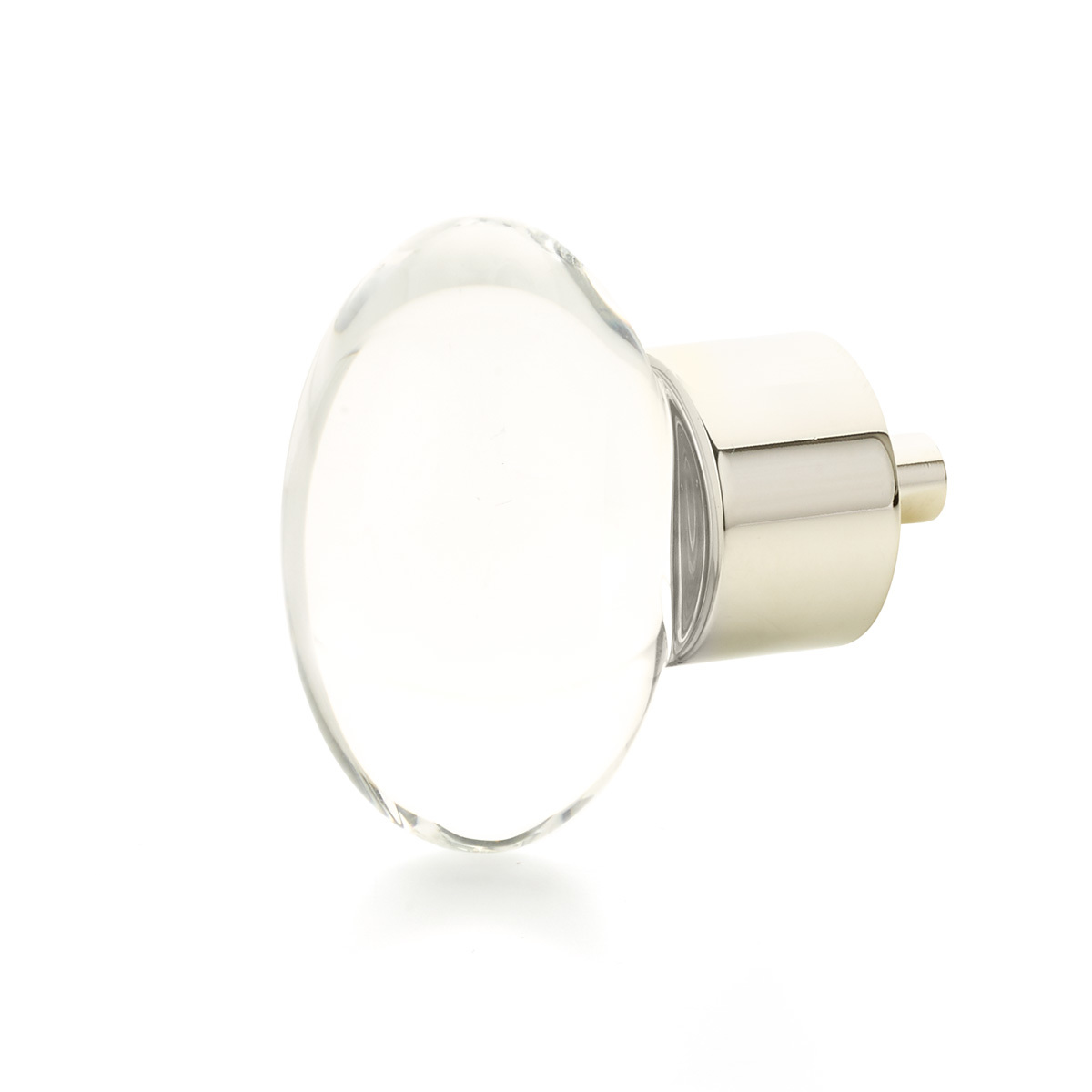 City Lights Oval Glass Knob in Polished Nickel