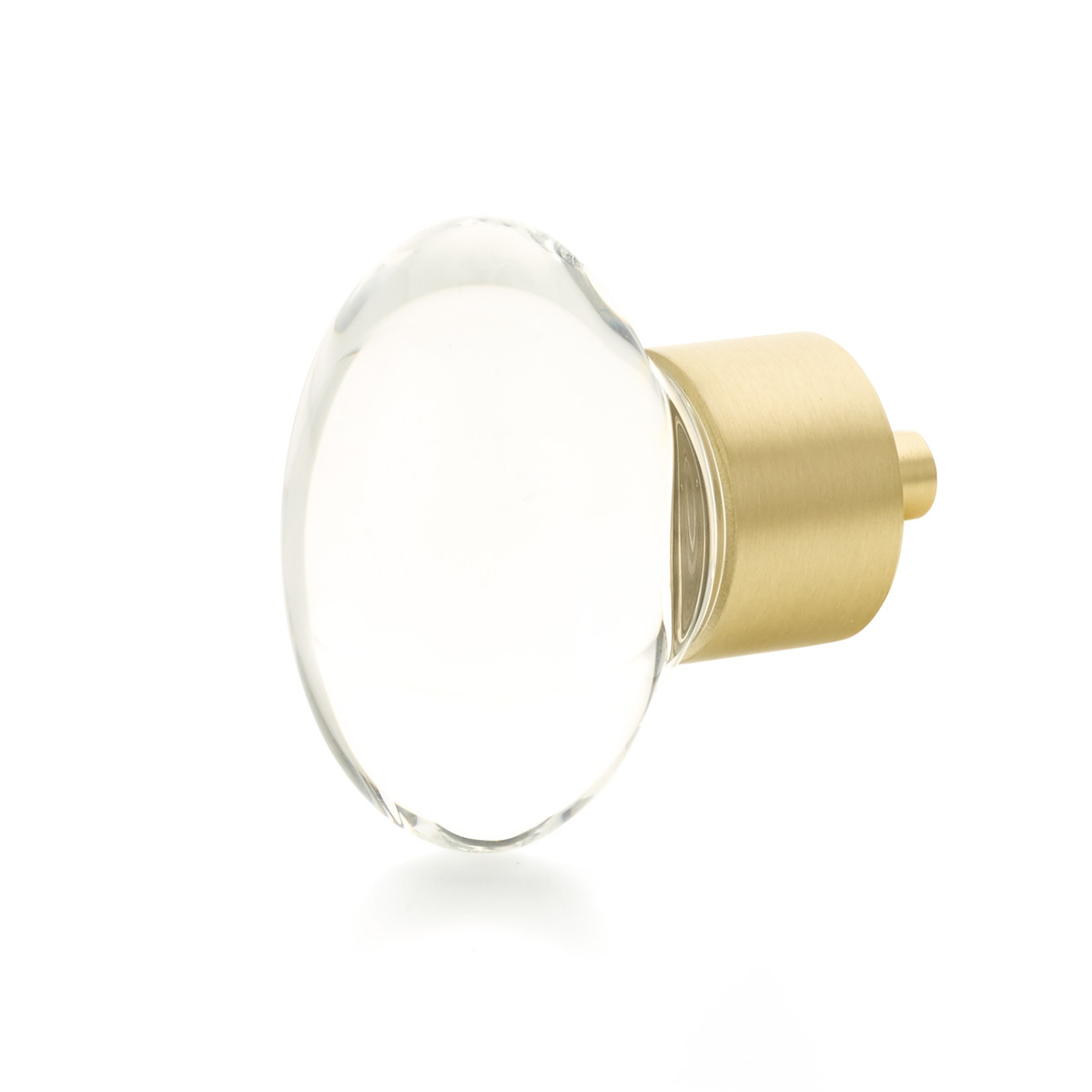City Lights Oval Glass Knob in Satin Brass