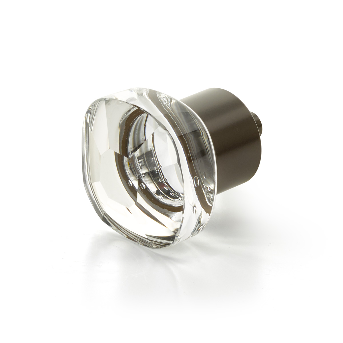 City Lights Soft Square Glass Knob in Oil Rubbed Bronze