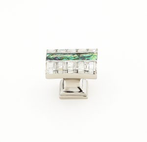 Fair Isle Rectangle Knob in Polished Nickel