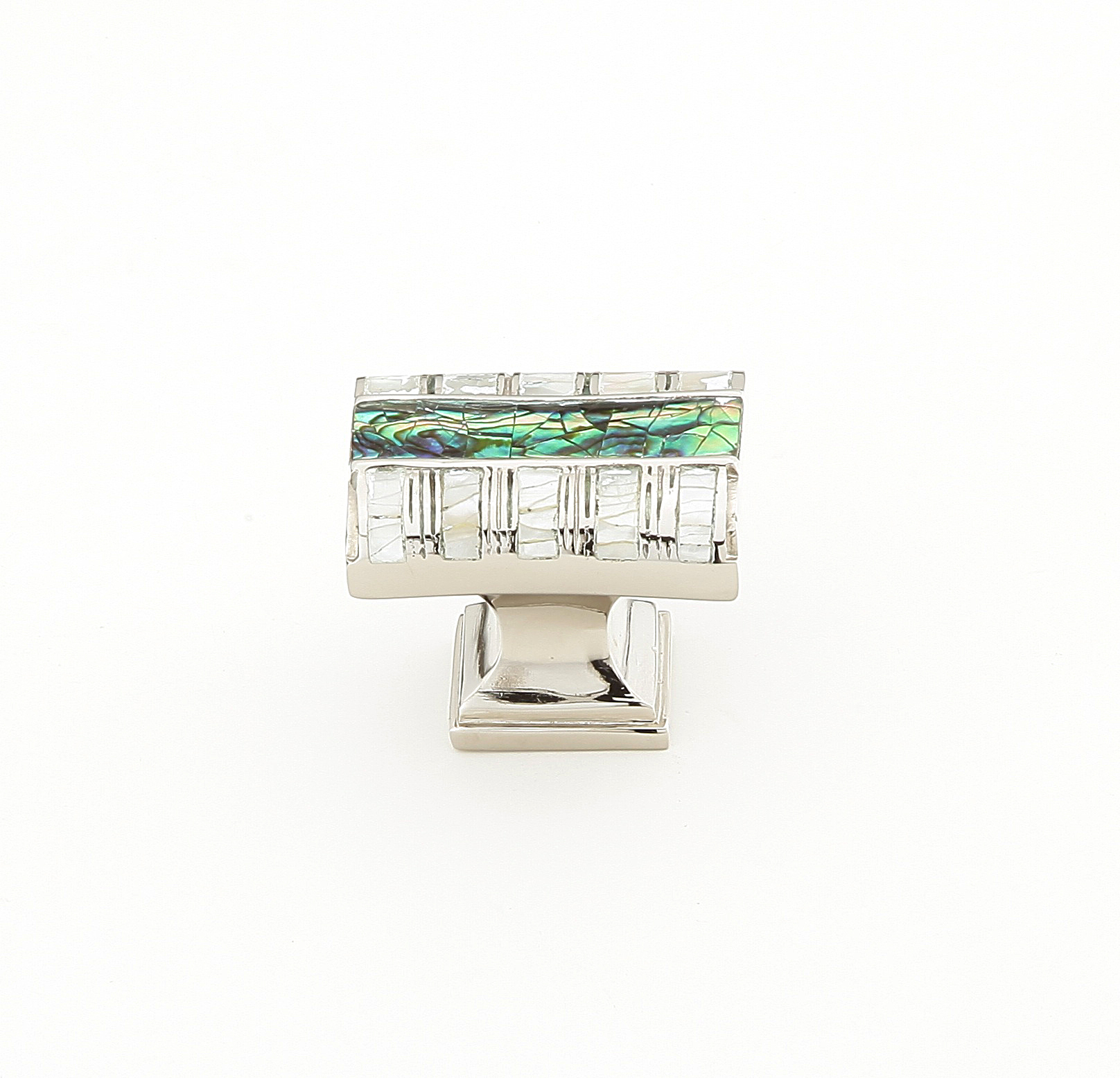 Fair Isle Rectangle Knob in Polished Nickel
