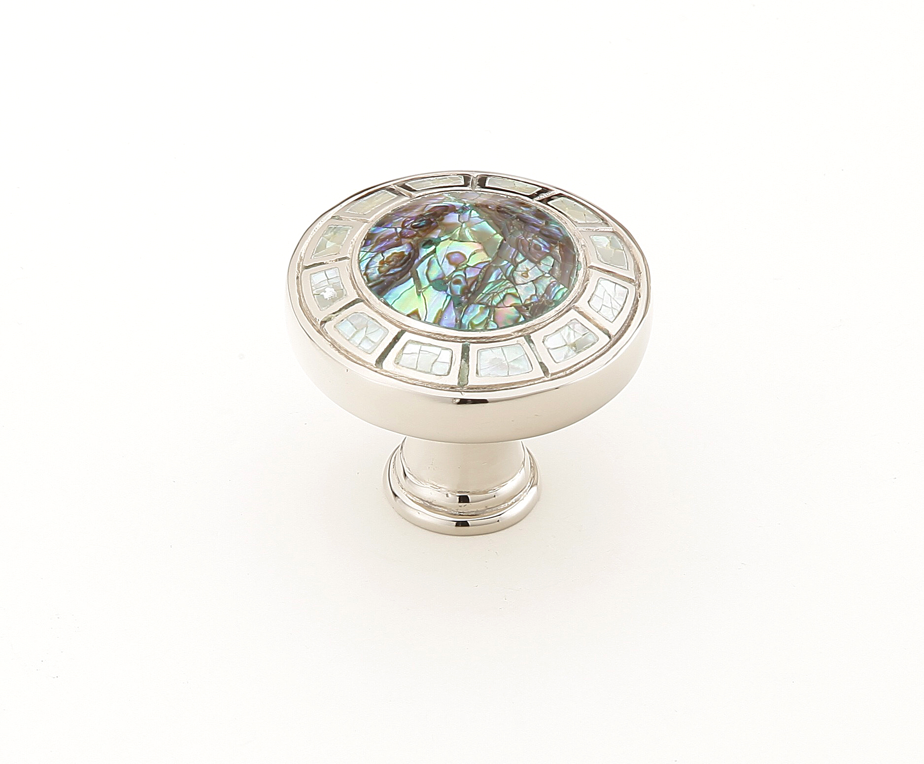 Fair Isle Banded Round Knob in Polished Nickel