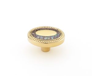 Fair Isle Oval Knob in Polished Brass