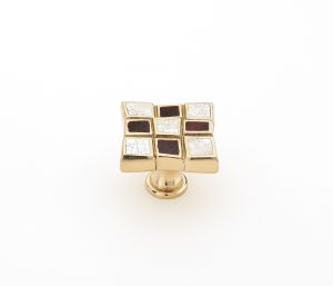 Avalon Bay Square Knob Red Mother of Pearl
