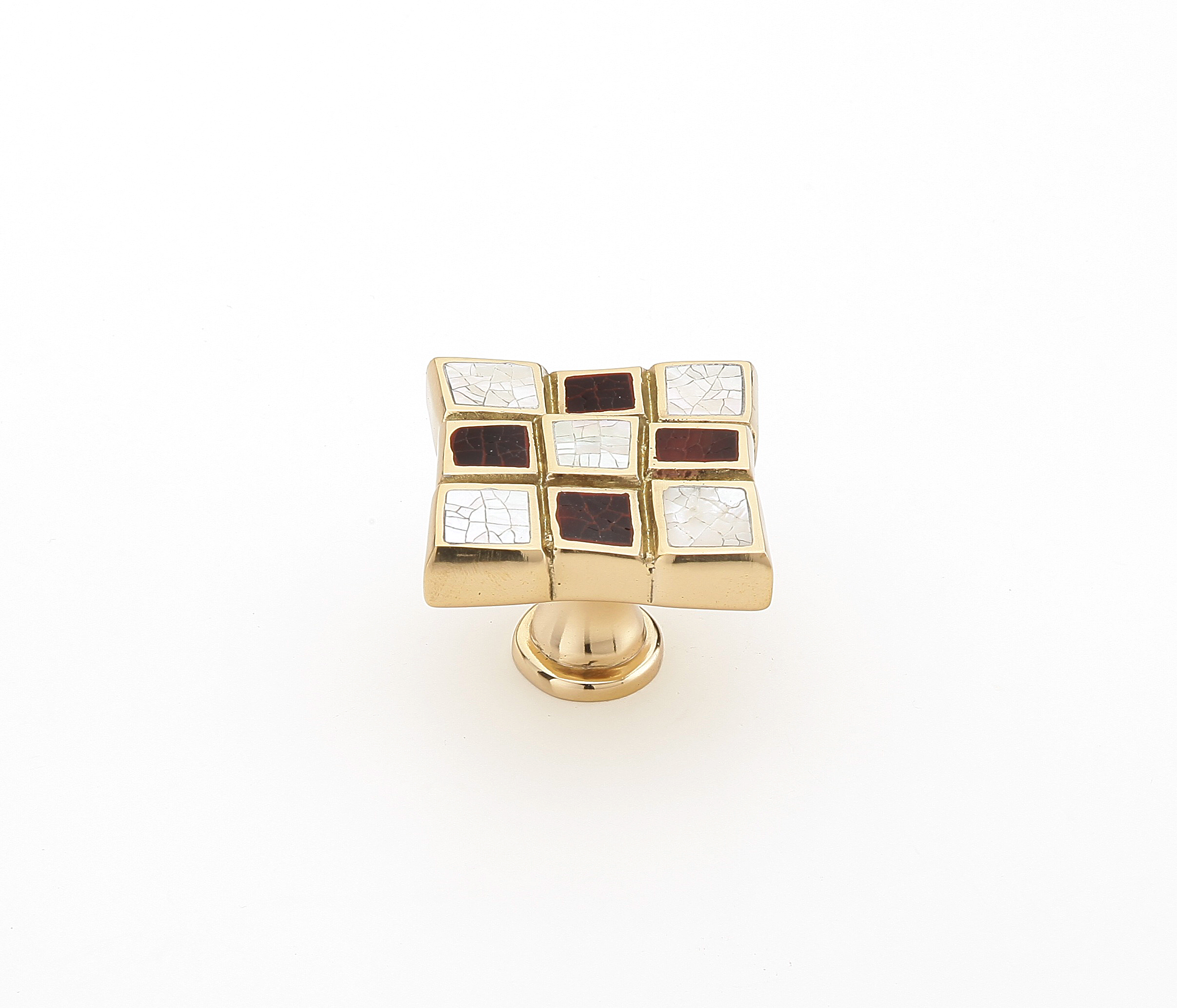 Avalon Bay Square Knob Red Mother of Pearl