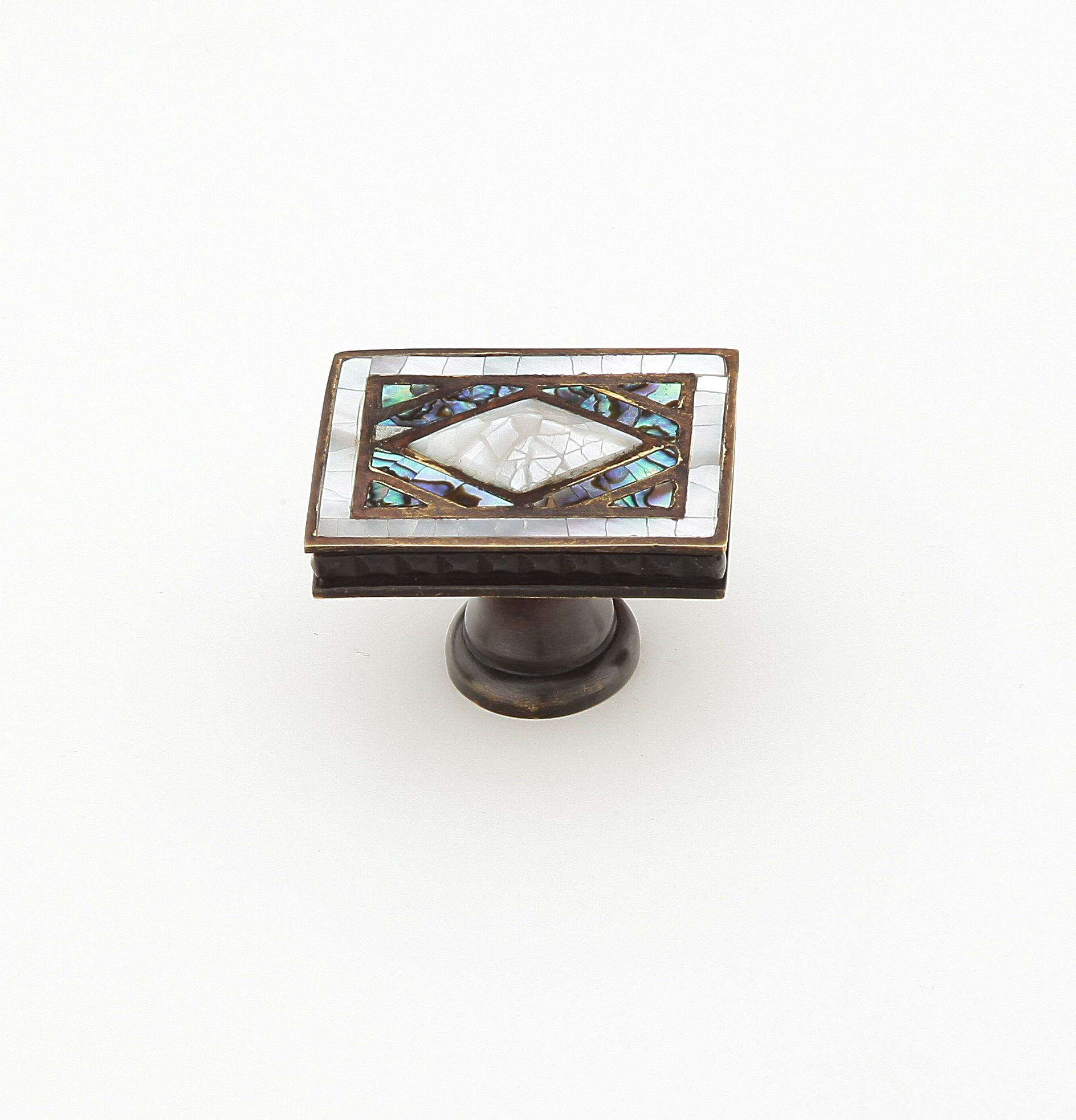 Avalon Bay Rectangle Knob White Mother of Pearl