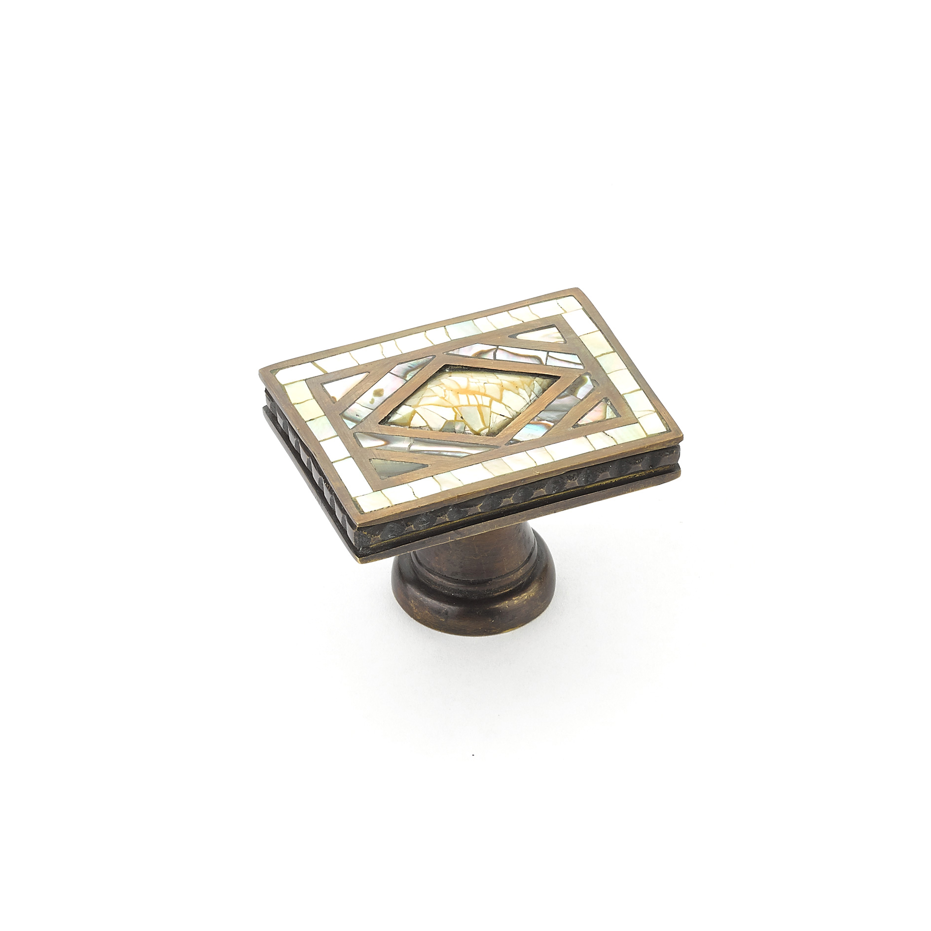 Avalon Bay Rectangle Knob Yellow Mother of Pearl