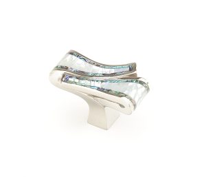 Avalon Bay Folded Rectangle Knob White Mother of Pearl