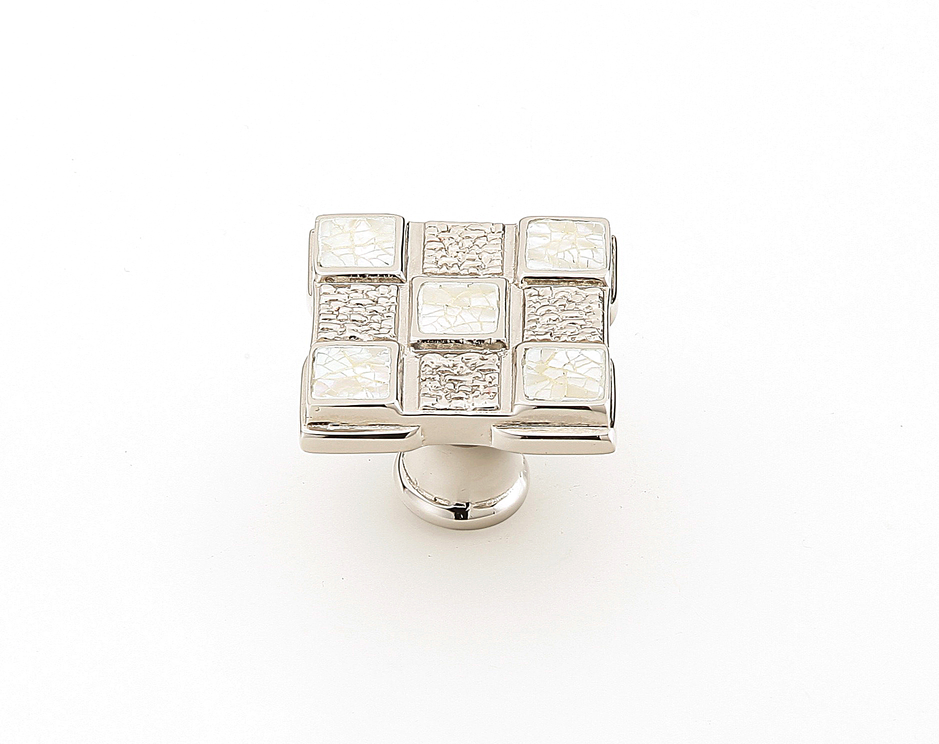 Avalon Bay Square Knob White Mother of Pearl