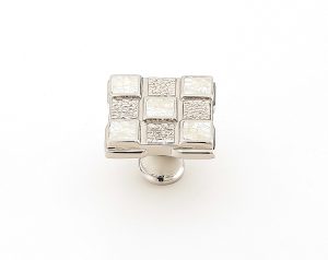 Avalon Bay Square Knob White Mother of Pearl