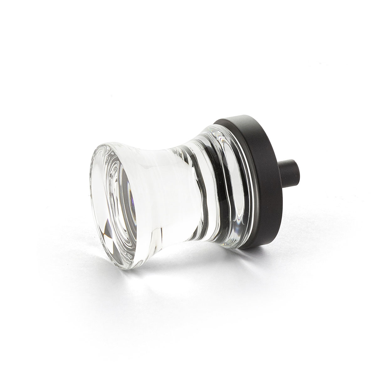 City Lights Concave Glass Knob in Oil Rubbed Bronze