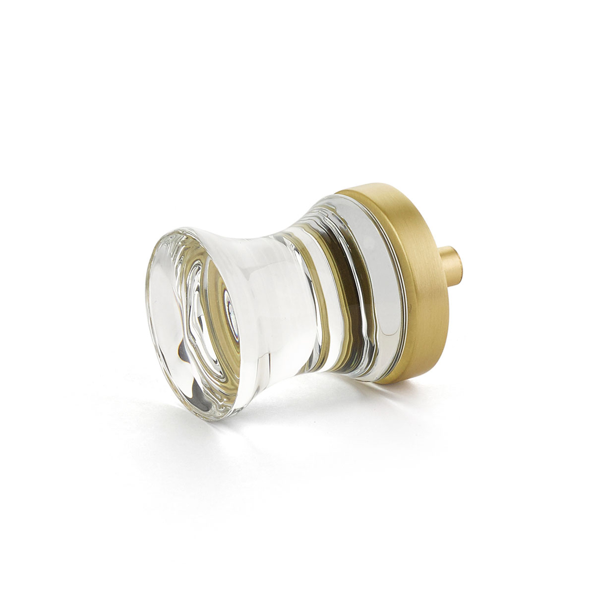 City Lights Concave Glass Knob in Satin Brass