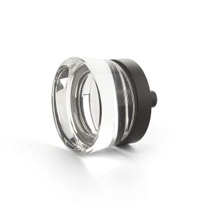 City Lights Flat Disc Glass Knob in Oil Rubbed Bronze