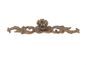 French Court Knob with Escutcheon in Monticello Brass