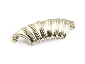 French Court Cascade Cup Pull in Polished White Brass