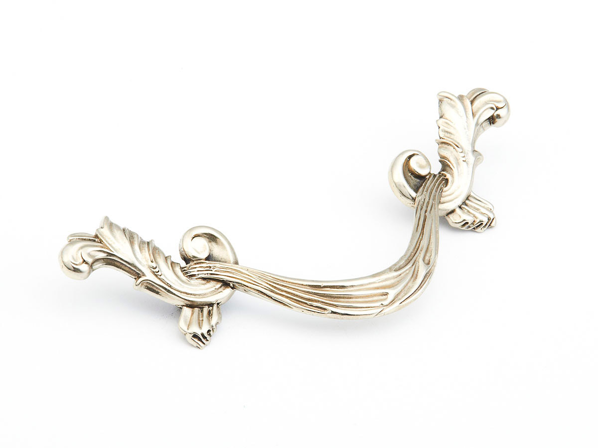 French Court Pull in Polished White Brass
