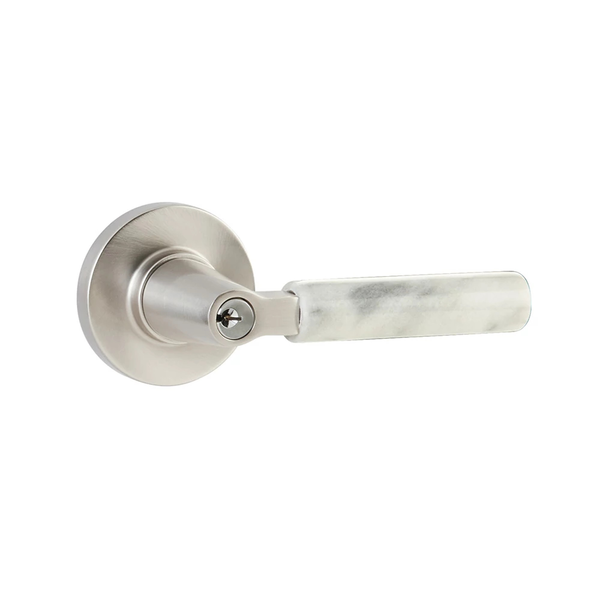 L-Square White Marble Handle Key in Lever - Dummy