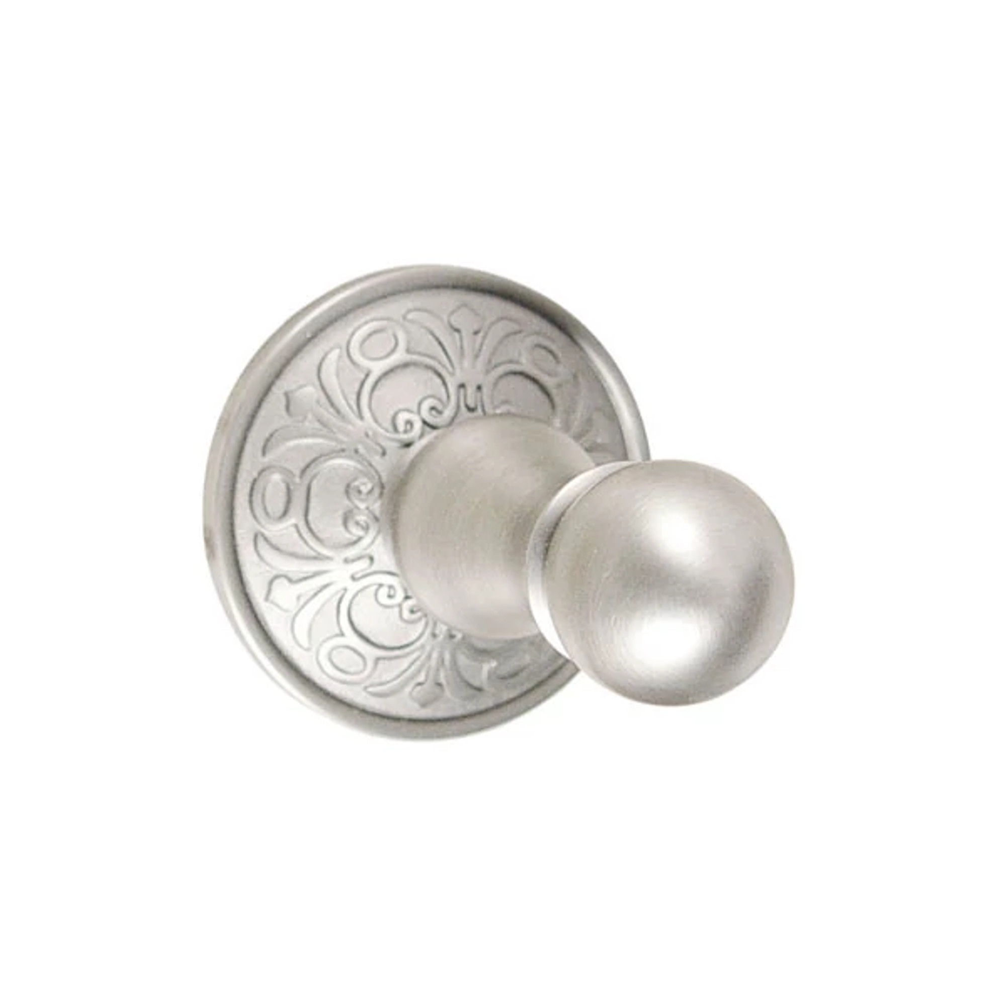 Traditional Brass Single Hook with Rosette - Traditional Brass Single Hook Post