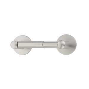 Bath Hardware Stainless Steel Spring Rod Style Paper Holder, Disk Rosette, SS