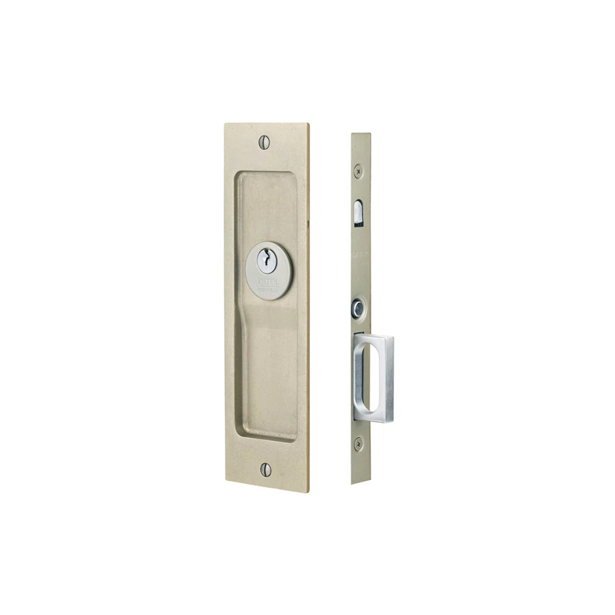 Rustic Modern Rectangular Mortise Pocket Door Lock - Passage
