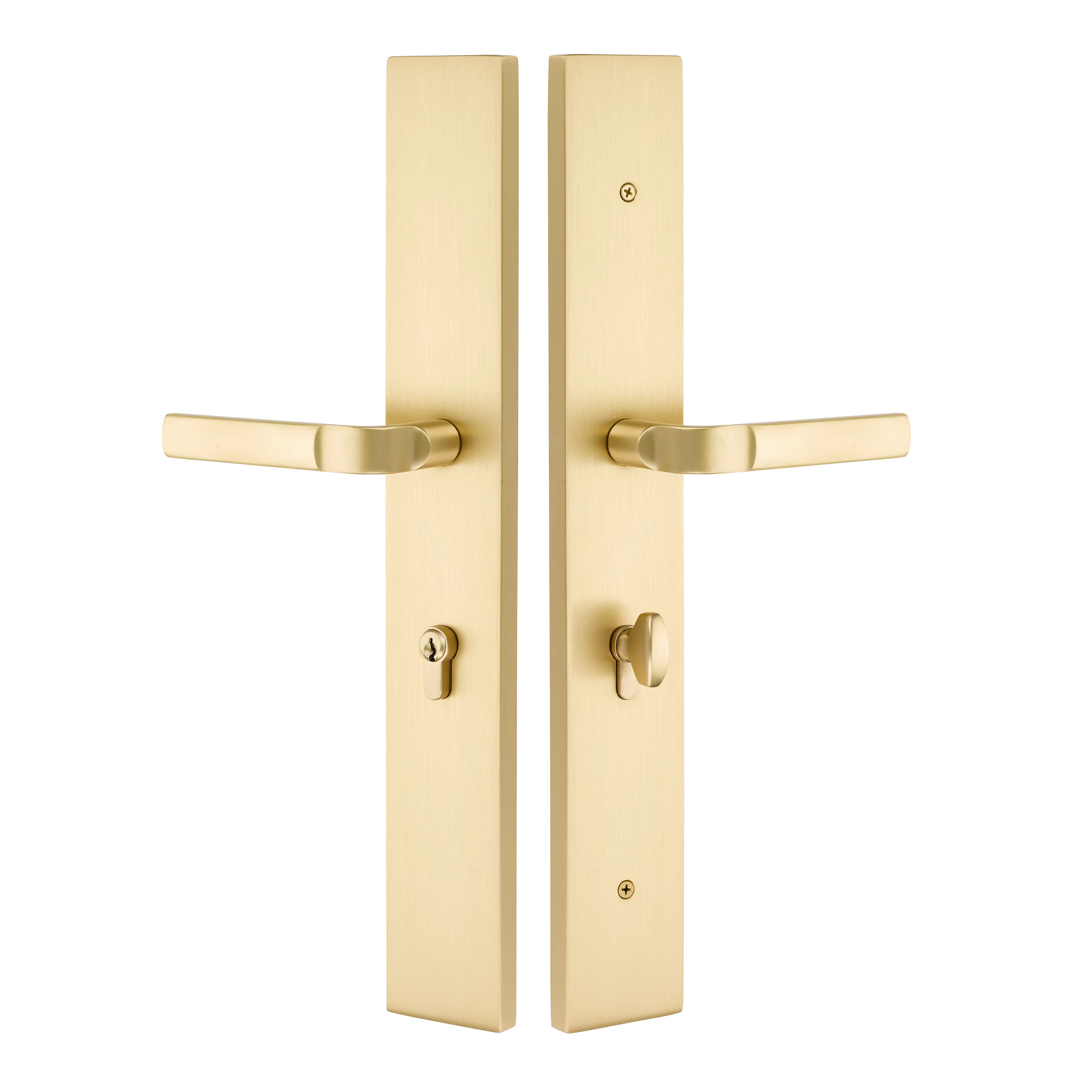 Brass Modern Rectangular Style - Keyed w/Euro Profile Cyl