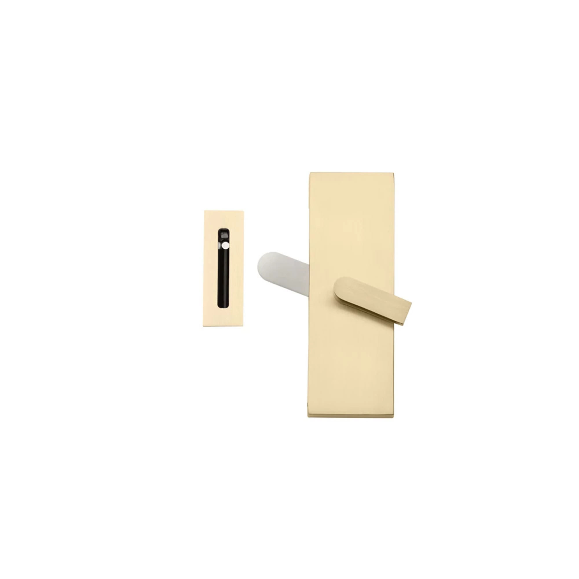 Modern Rectangular Privacy Lock with Strike - Modern Rectangular Barn Door Privacy Lock with Strike