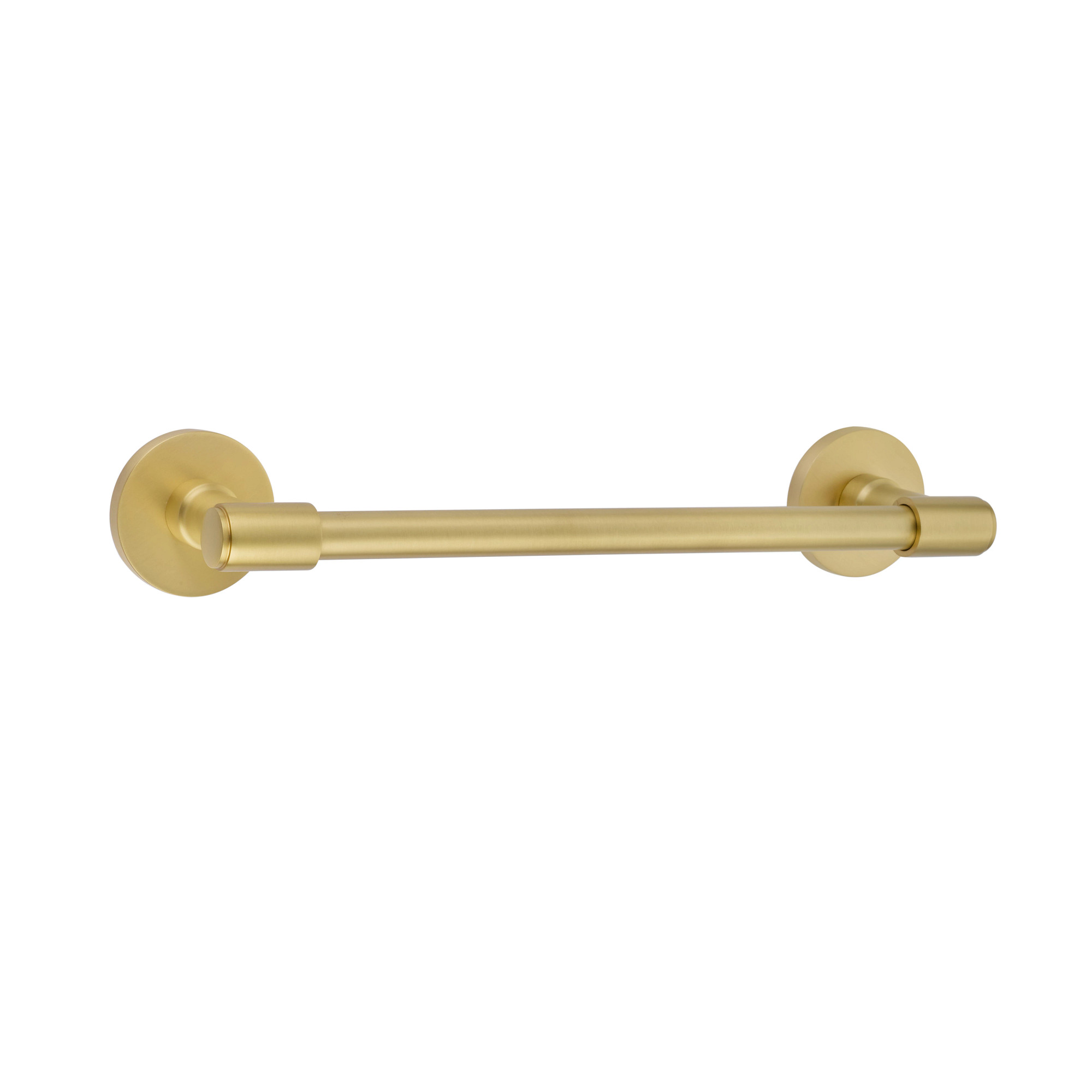 Bath Hardware Transitional Brass Towel Bar, Modern Rectangular Rosette