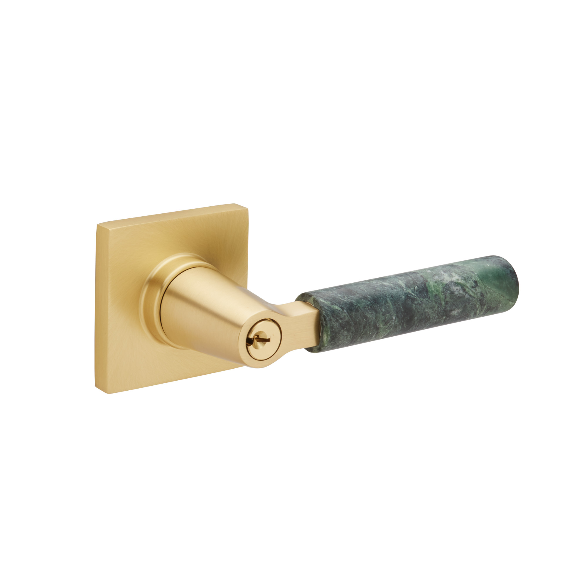 L-Square Green Marble Handle Key in Lever - Keyed