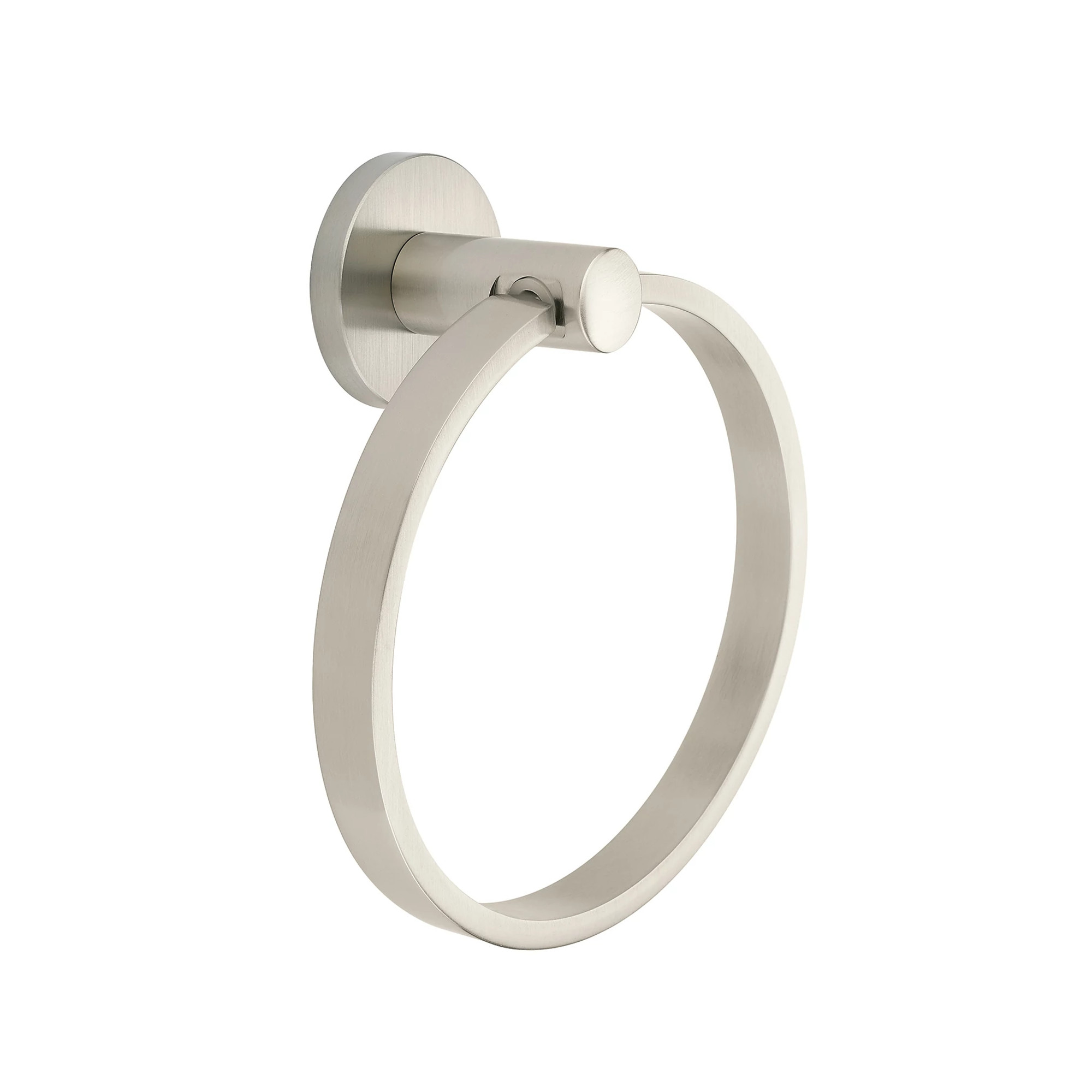 Bath Hardware Modern Brass Towel Ring, Rectangular Rosette